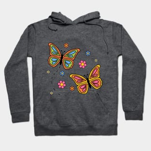 Groovy Colorful Butterflies Hoodie